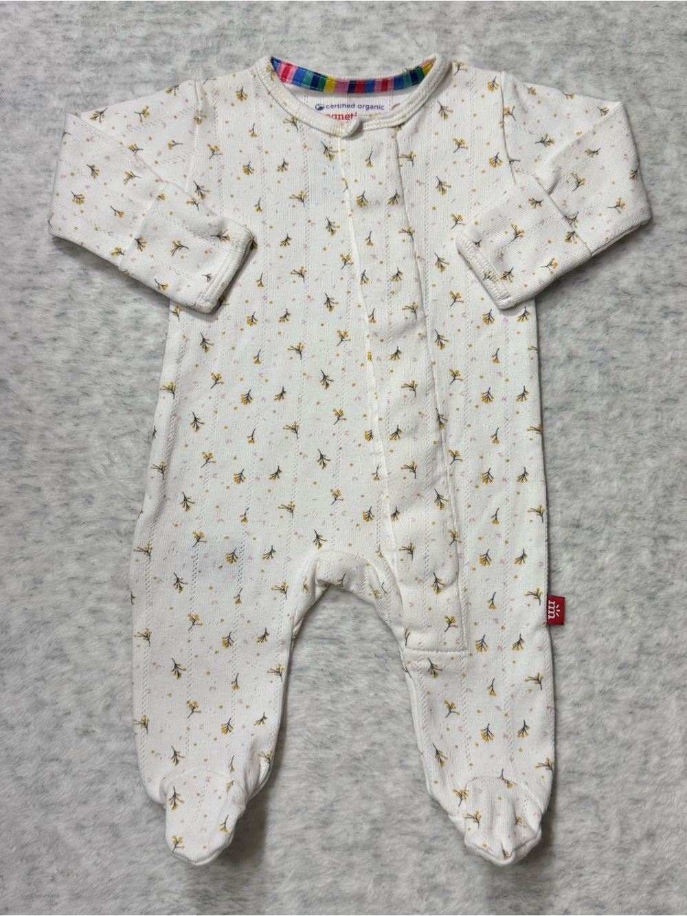 NWOT Magnetic Me Pointelle Floral Footie Sleeper Newborn Baby Girl Cotton